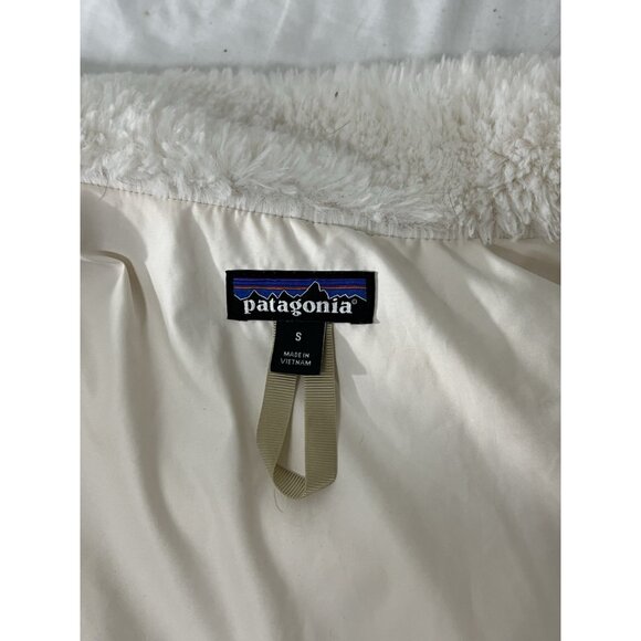 Patagonia Lunar Frost Faux Fur Jacket Full Zip Cream White Womens Sz Small Soft - Picture 11 of 15